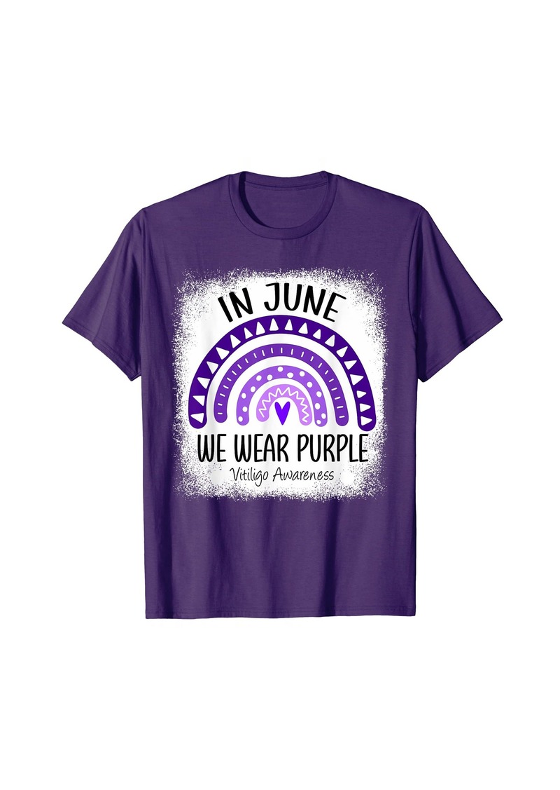 Rainbow In June We Wear  Vitiligo Awareness Ribbon T-Shirt