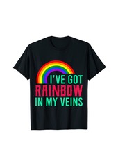 RAINBOW IN MY VEINS LGBT Pride Month LGBTQ Rainbow Flag T-Shirt