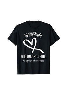 Rainbow In November We Wear White Adoption Awareness Ribbon T-Shirt