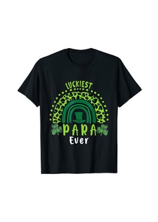Rainbow Luckiest Para Ever Funny St Patricks Day Oufit T-Shirt