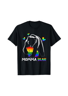 Rainbow Mamy Mama Bear Hug Love Support Parent LGBT Pride T-Shirt