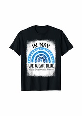 Rainbow May We Wear Blue Myalgic Encephalomyelitis Awareness T-Shirt