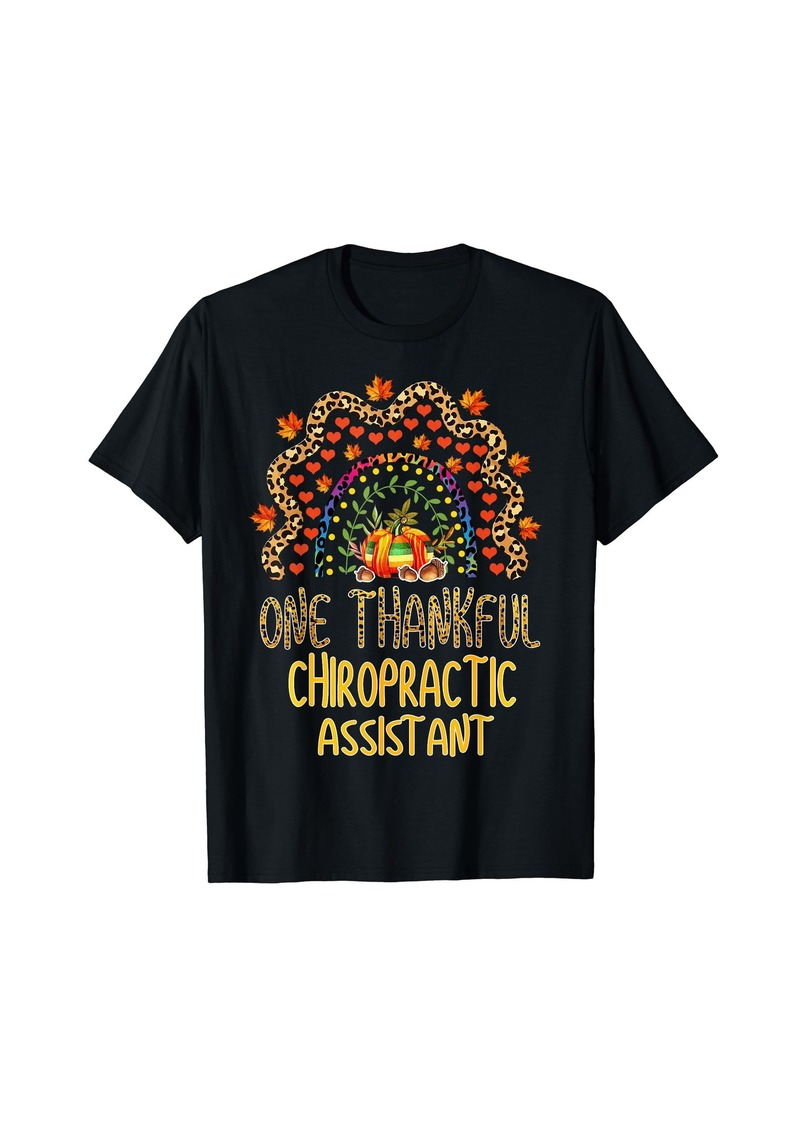 Rainbow One Thankful Chiropractic Assistant Thanksgiving T-Shirt