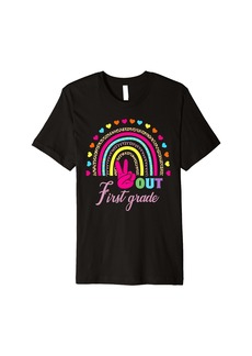 Rainbow Peace Out 1st Grade Graduation Kid Boy Girl Premium T-Shirt