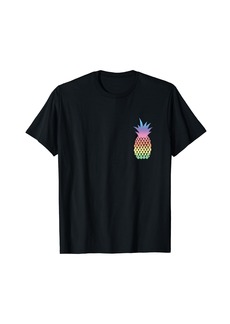 Rainbow Pineapple Pocket Shirt Summer Tropical Fruit Lover T-Shirt