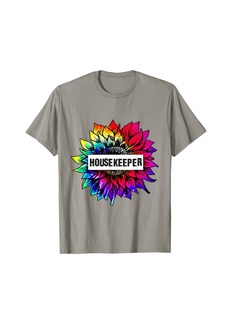 Rainbow Sunflower Housekeeper COLOR Nurse 2021 T-Shirt