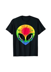 Rainbow Tie Dye Alien Head Rave T-shirt