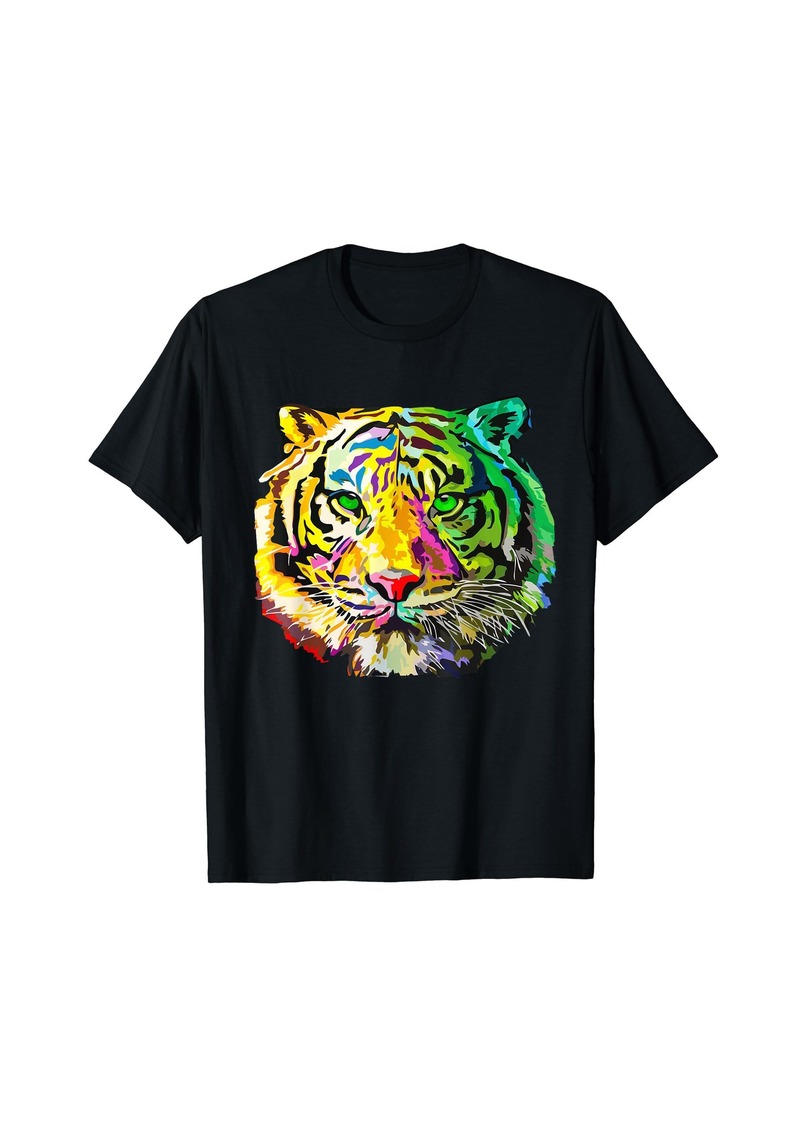 Rainbow Tiger Tshirt Animal Tee