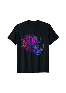 Rainbow Triceratops Dinosaur Head T-Shirt
