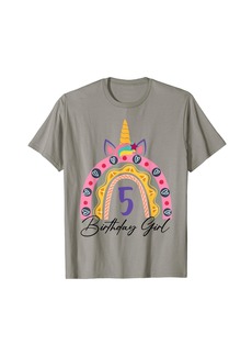 Rainbow Unicorn 5 Girl Birthday 2019 Birthday Party T-Shirt