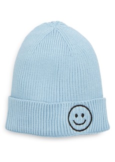 Rainbow Unicorn Birthday Surprise Embroidered Smiley Beanie in Baby Blue at Nordstrom