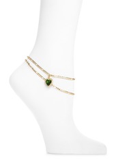 Rainbow Unicorn Birthday Surprise Set of 2 Crystal Chain Anklets in Gold at Nordstrom