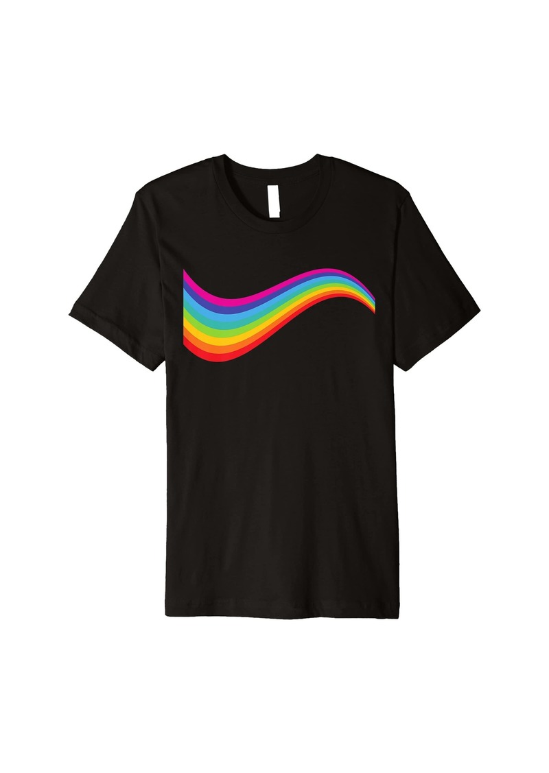 Rainbow Waves ROYGBIV Colorful Wavy Rainbow Premium T-Shirt
