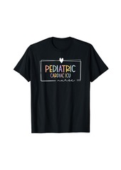 Retro Pediatric Cardiac ICU Nurse PCICU Rainbow Tiny Humans T-Shirt