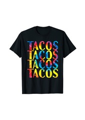 Rainbow Retro Tacos T-Shirt Vintage Tie Dye Taco Tuesday Mexican Tee