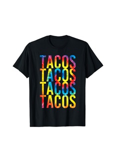 Rainbow Retro Tacos Vintage Tie Dye Taco Tuesday Mexican Tee T-Shirt