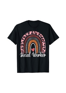 School Social Worker Last Day Of School Teacher Rainbow T-Shirt