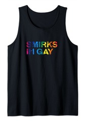 Rainbow Smirks In Gay LGBTQ Funny Pride Humor Pride Month Tank Top