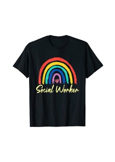 Social Worker Rainbow Funny Social Work Appreciation T-Shirt