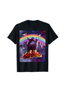 Rainbow Space Sloth Riding Llama Unicorn - Taco & Burrito T-Shirt