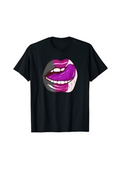 Rainbow Asexual Pride LGBTQ Ace Lips Party T-Shirt