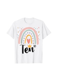 Ten Year Birthday Rainbow Party Family 10 Year Old T-Shirt