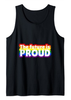 Rainbow The Future Is Proud Vibrant Slogan Display Tank Top