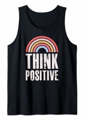Think Positive Rainbow Inspirational Message IVF Gift Tank Top