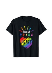 This Is My Pride Heart Rainbow LGBTQ Transgender Pride Month T-Shirt