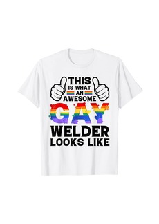 Rainbow this is what a gay welder looks like LGBTQ pride month love T-Shirt