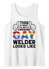 Rainbow this is what a gay welder looks like LGBTQ pride month love Tank Top