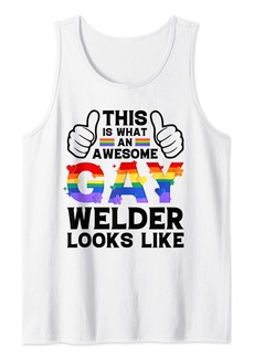 Rainbow this is what a gay welder looks like LGBTQ pride month love Tank Top