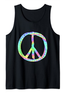 Tie-Dye Peace Sign Hippie Rainbow and Tie-Dye Enthusiasts Tank Top