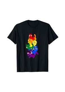 Rainbow Traditional Gay Pride Flag Kawaii Cats LGBT Cat Lover LGBTQ T-Shirt