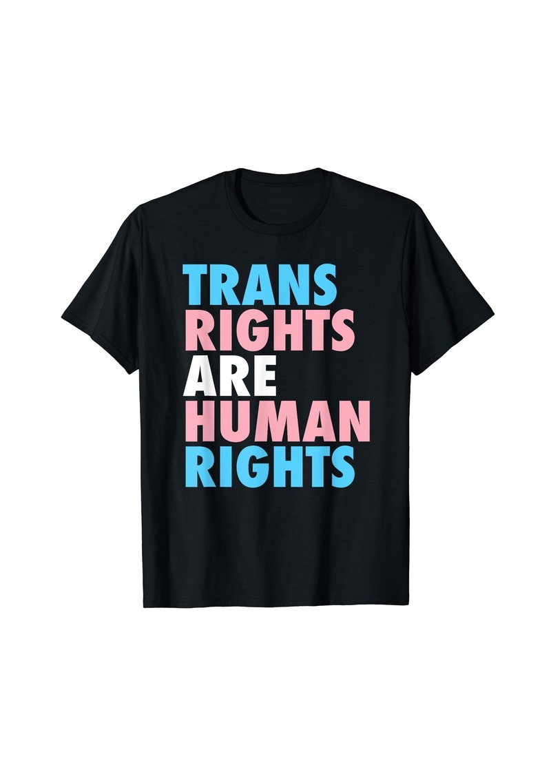 Rainbow Trans Rights Are Human Rights LGBT Flag Gay Pride Month T-Shirt