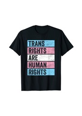 Rainbow Trans Rights Are Human Rights LGBTQ Flag Gay Pride Month T-Shirt