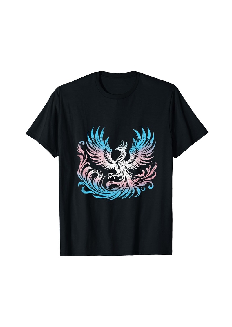 Rainbow Transgender Phoenix Bird Reborn Transsexual LGBT Trans Flag T-Shirt