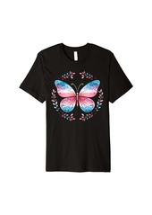 Rainbow Transgender Pride Month Vintage Butterfly Pride Stuff Premium T-Shirt