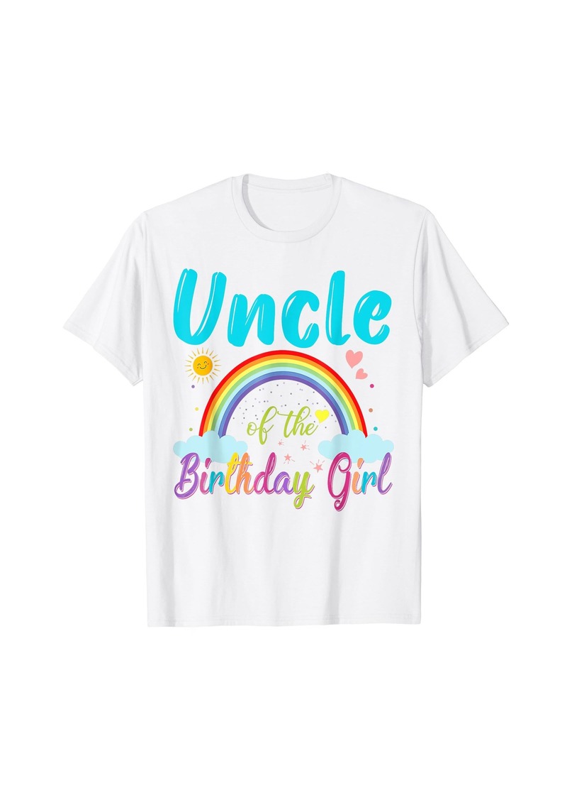 Uncle Of The Birthday Girl Rainbow Birthday Matching Family T-Shirt