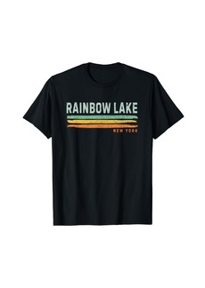 Vintage Stripes Rainbow Lake NY T-Shirt