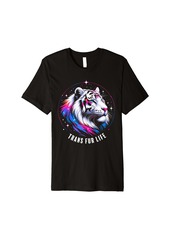 Vintage Therian Pride Month Rainbow Tiger Trans Fur Life Premium T-Shirt