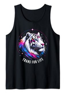 Vintage Therian Pride Month Rainbow Tiger Trans Fur Life Tank Top