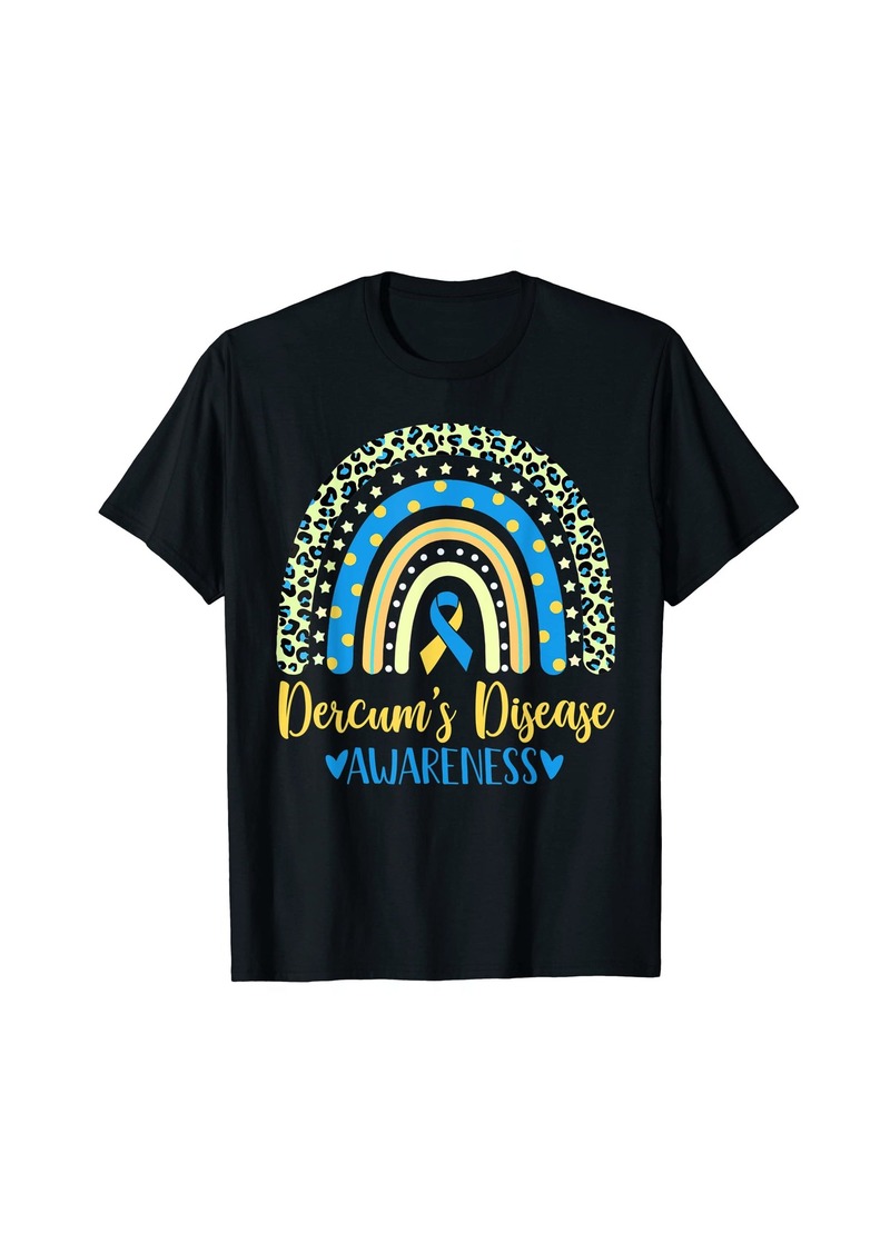 we wear Yellow & Blue rainbow Dercum's Disease Awareness T-Shirt