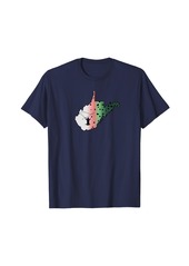 West Virginia Map WV Rainbow Trout Fly Fishing T-Shirt