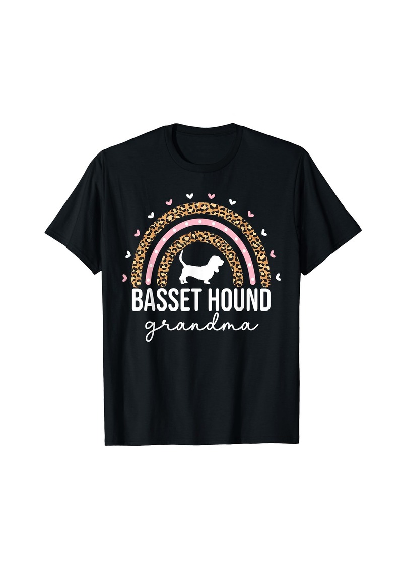 Rainbow Women's Basset Hound Grandma For Women Basset Grandma Dog T-Shirt