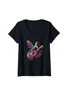 Womens Colorful Rainbow Cicada Festival 2024 For Men Women Kids V-Neck T-Shirt