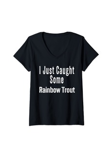 Womens First Time Catching Some Rainbow Trout V-Neck T-Shirt