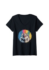 Womens Gay Pride Month Funny Unicorn Rainbow Flag LGBTQ V-Neck T-Shirt