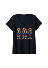 Womens Gay Pride Month Rainbow Lions Cute LGBTQ V-Neck T-Shirt