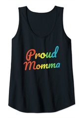 Rainbow Womens Gay Pride Shirt Proud Momma LGBT Mom Parent Mothers Day 2021 Tank Top